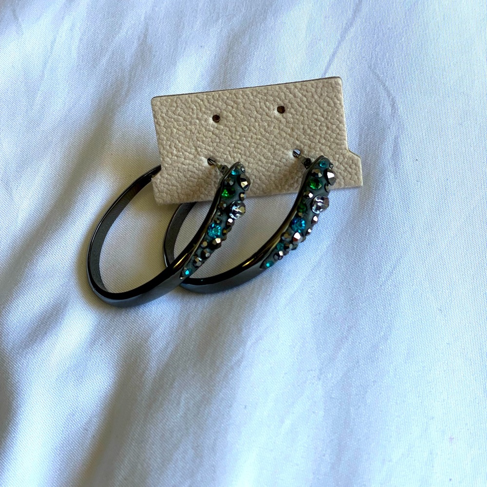 Gun metal black earrings